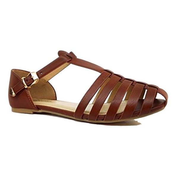Paprika 7.5 Tan Strappy Sandals - Picture 2 of 8